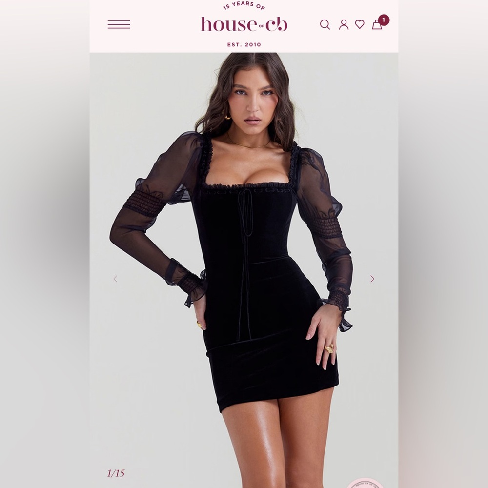 House of CB SYANA Black Velvet Mini Dress 🔥